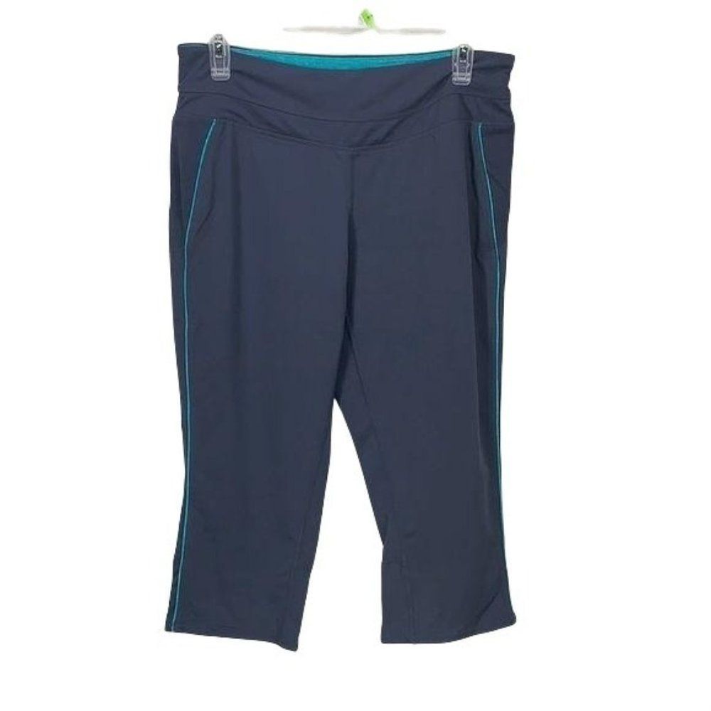 Tangerine yoga medium Blue teal Capri pullon pants shorts